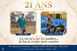 Patrick Talom - 21 ans sur fauteuil roulant - Campagne Tous concernés par le handicap GReTHA Afrique